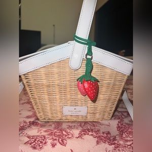 Kate Spade wicker strawberry picnic basket purse